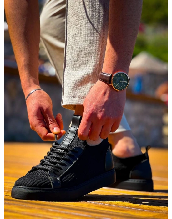 Kb-112 Kuback Siyah Siyah Tabantriko Bağcıklı Günlük Erkek Ayakkabı Erkek Günlük Ayakkabı