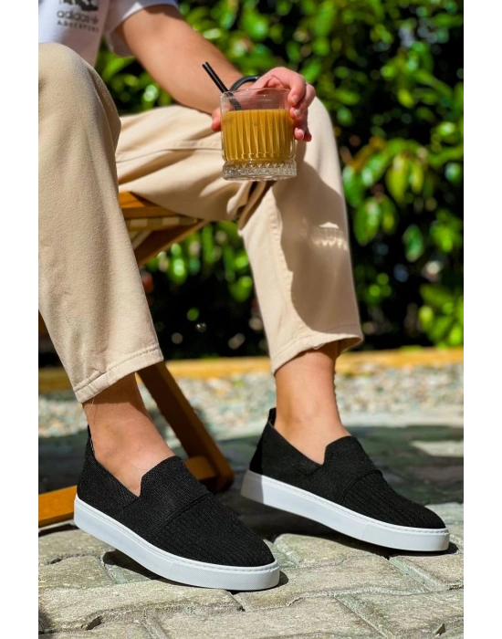 Kb-114 Kuback Siyah Triko Yüksek Taban Bağcıksız Günlük Erkek Ayakkabı Erkek Günlük Ayakkabı