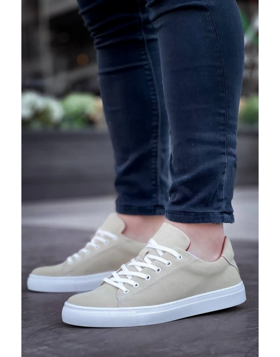 Kb-122 Kuback Bej Süet Yüksek Taban Bağcıklı Günlük Erkek Ayakkabı Erkek Günlük Ayakkabı