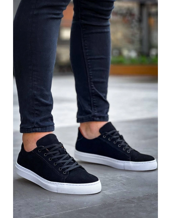 Kb-122 Kuback Siyah Süet Yüksek Taban Bağcıklı Günlük Erkek Ayakkabı Erkek Günlük Ayakkabı