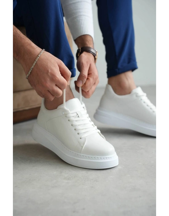 KB-B2 Kuback Beyaz Cilt Günlük Erkek Ayakkabı