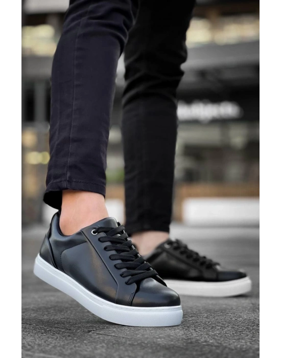 Kb-bx1 Kuback Siyah Cilt Yüksek Beyaz Taban Günlük Erkek Ayakkabı Erkek Günlük Ayakkabı