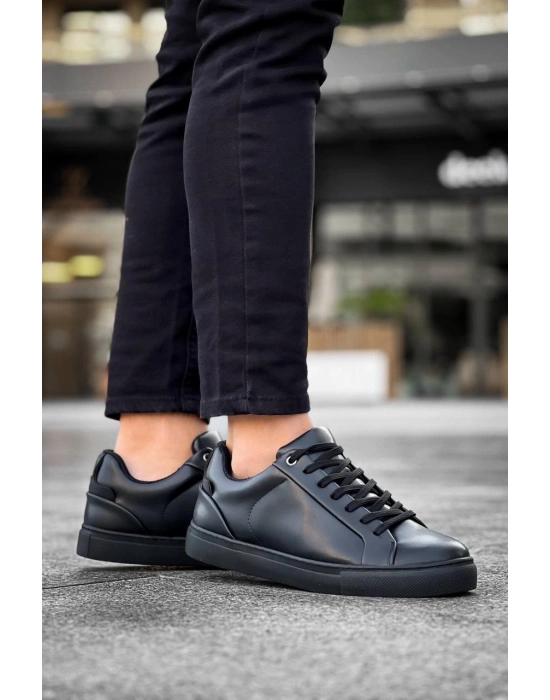 KB-BX1  Kuback Siyah Cilt Yüksek Siyah Taban Günlük Erkek Ayakkabı