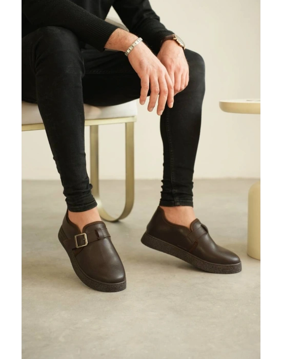 KB-KX1 Kuback Kahve Cilt Kürklü Günlük Erkek Ayakkabı