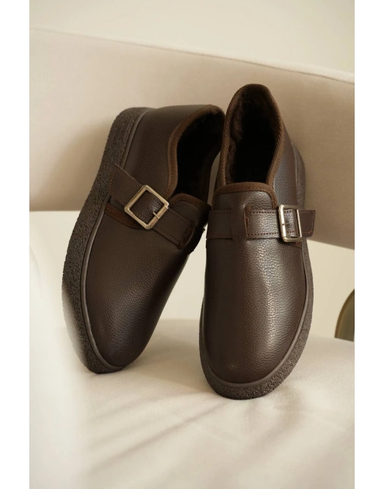 KB-KX1 Kuback Kahve Cilt Kürklü Günlük Erkek Ayakkabı