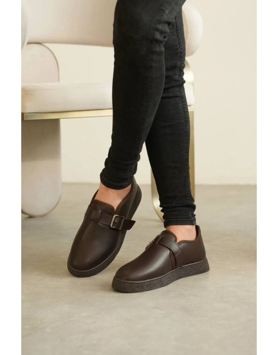 KB-KX1 Kuback Kahve Cilt Kürklü Günlük Erkek Ayakkabı