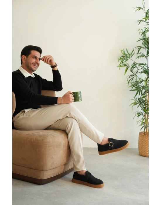 KB-KX1 Kuback Lacivert Kahve Taban Kürklü Günlük Erkek Ayakkabı