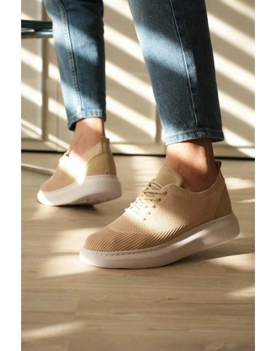 KB-M101 Kuback Bej Triko Bağcıklı Günlük Erkek Ayakkabı