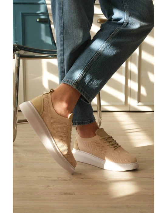 KB-M101 Kuback Bej Triko Bağcıklı Günlük Erkek Ayakkabı