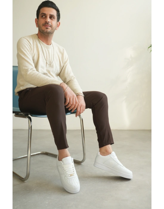 KB-N09 Kuback Beyaz Cilt Günlük Erkek Ayakkabı