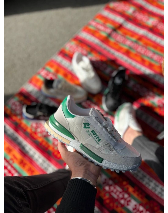 KB-N1 Kuback Beyaz Yeşil Detaylı Günlük Erkek Ayakkabı