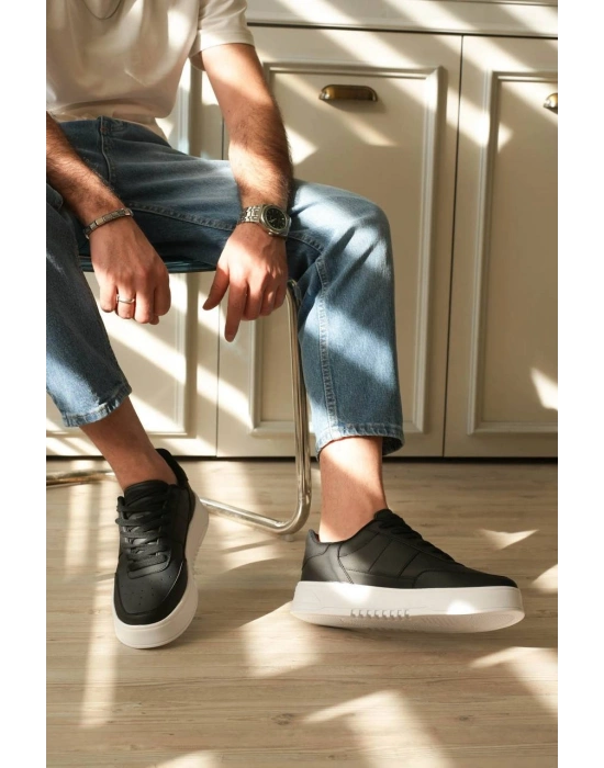 KB-N2 Kuback Siyah Cilt Bağcıklı Günlük Erkek Ayakkabı