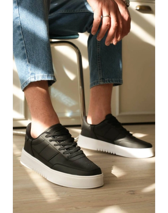 KB-N2 Kuback Siyah Cilt Bağcıklı Günlük Erkek Ayakkabı