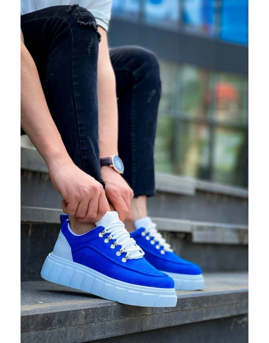 KB-X10 Kuback Sax Süet Beyaz Yüksek Taban Günlük Spor Ayakkabı