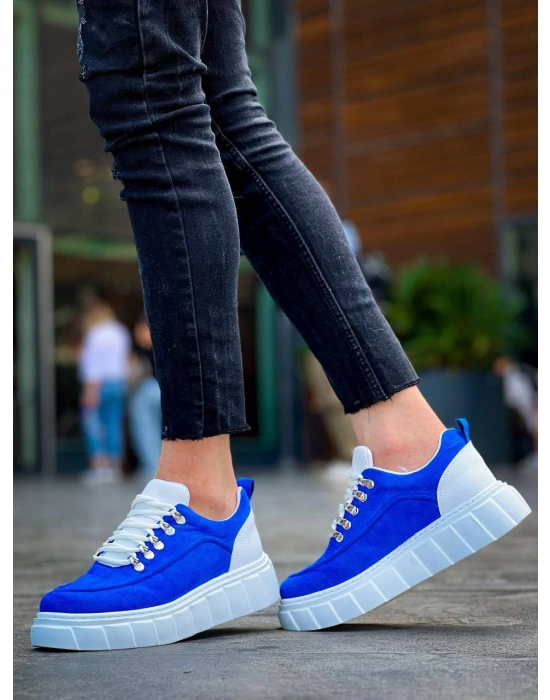 Kb-x10 Kuback Sax Süet Beyaz Yüksek Taban Günlük Erkek Spor Ayakkabı