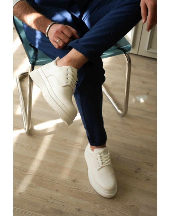 KB-X16 Kuback Beyaz Cilt Günlük Erkek Ayakkabı