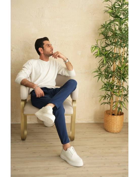 KB-X16 Kuback Beyaz Cilt Günlük Erkek Ayakkabı