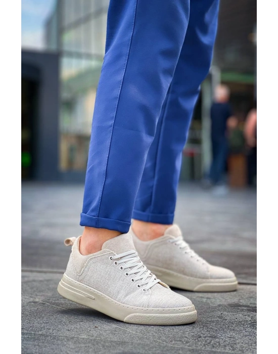 KB-X204 Kuback Bej Keten Bej Yüksek Taban Günlük Erkek Spor Ayakkabı