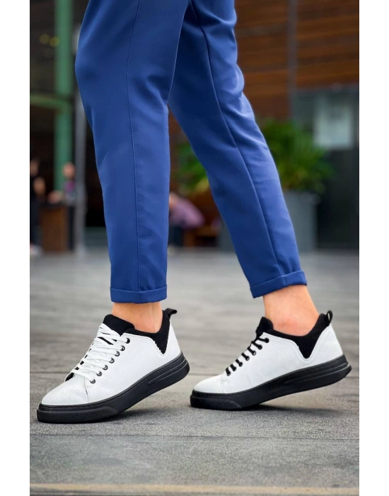 Kb-x204 Kuback Beyaz Siyah Keten Siyah Yüksek Taban Günlük Erkek Erkek Spor Ayakkabı