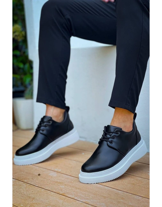 KB-X3  Kuback Siyah Cilt  Bağcıklı  Günlük Erkek  Ayakkabı