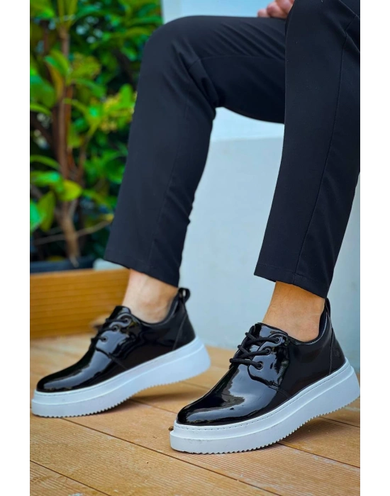 Kb-x3 Kuback Siyah Rugan Bağcıklı Günlük Erkek Ayakkabı Erkek Günlük Ayakkabı