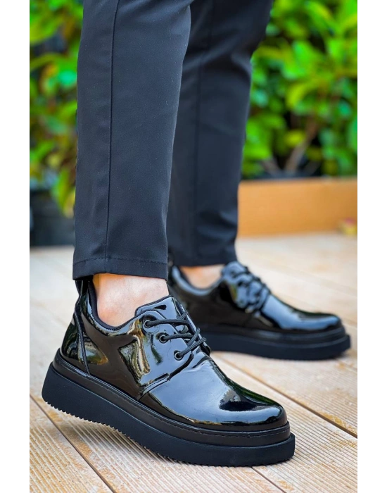 Kb-x3 Kuback Siyah Rugan Siyah Taban Bağcıklı Günlük Erkek Ayakkabı Erkek Günlük Ayakkabı