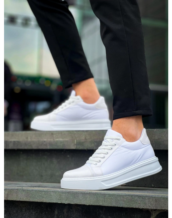 KB-X46 Kuback Beyaz Rugan Yüksek Beyaz Taban Günlük Spor Ayakkabı