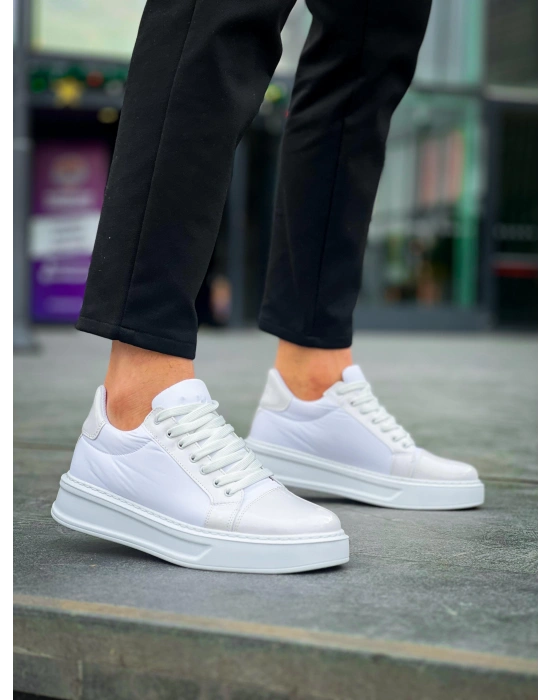 KB-X46 Kuback Beyaz Rugan Yüksek Beyaz Taban Günlük Spor Ayakkabı
