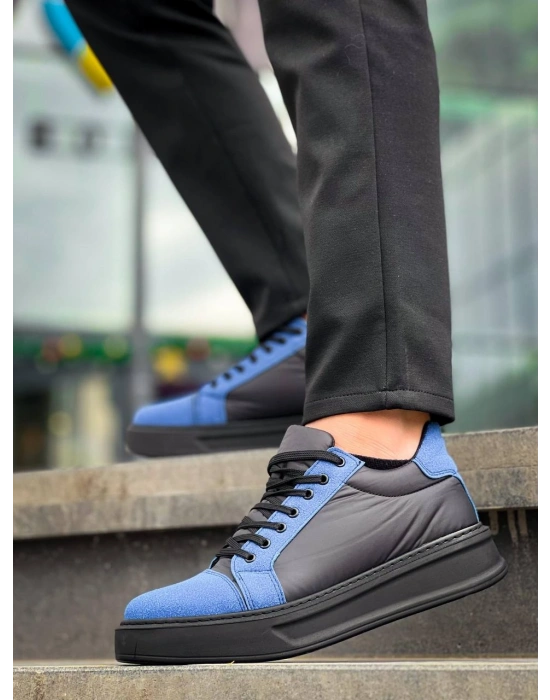 KB-X46 Kuback Siyah Sax Mavi Yüksek Siyah Taban Günlük Spor Ayakkabı