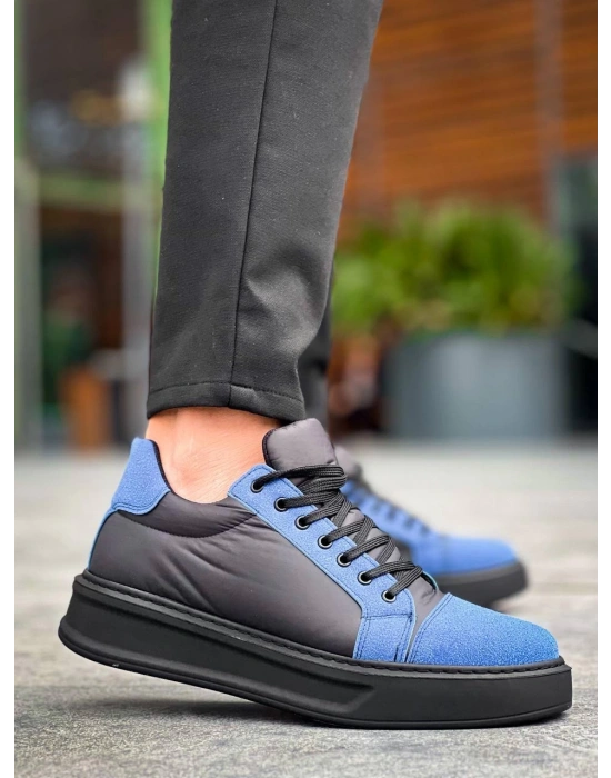 Kb-x46 Kuback Siyah Sax Mavi Yüksek Siyah Taban Günlük Erkek Spor Ayakkabı