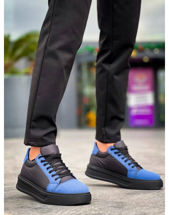 KB-X46 Kuback Siyah Sax Mavi Yüksek Siyah Taban Günlük Spor Ayakkabı