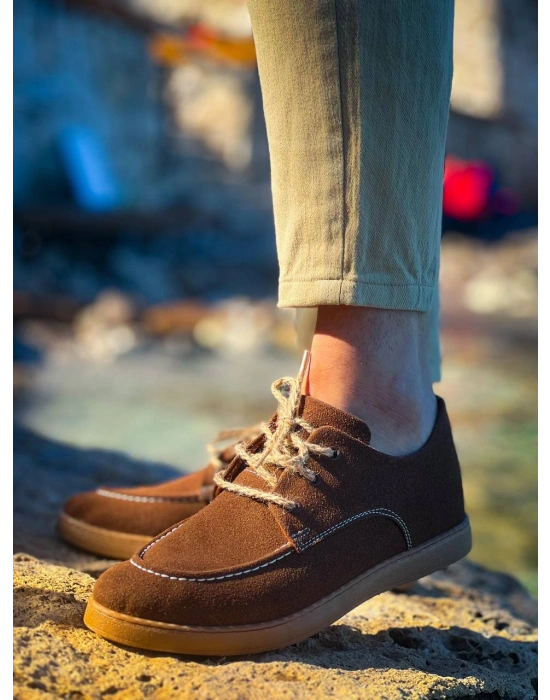 KB-X5 Kuback Kahve Süet Bağcıklı  Günlük Erkek Ayakkabı