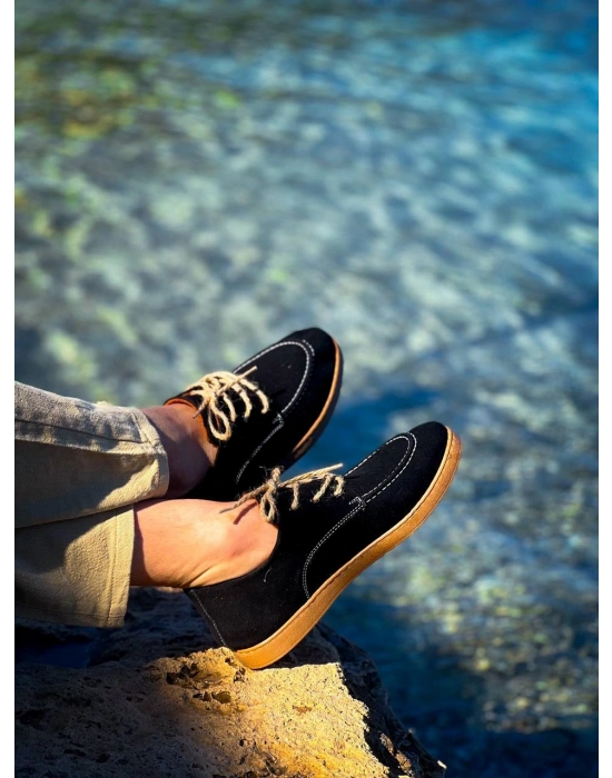 KB-X5 Kuback Siyah  Süet Bağcıklı  Günlük Erkek Ayakkabı