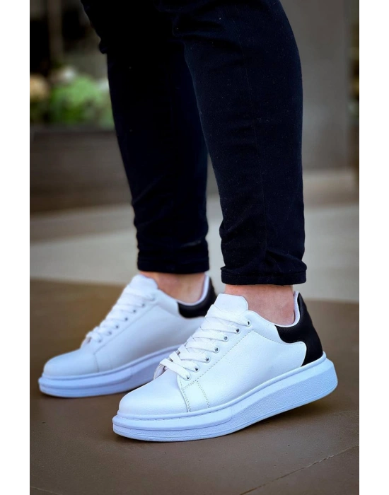 KB-X500  Kuback Bağcıklı Beyaz Siyah  Günlük Erkek Ayakkabı