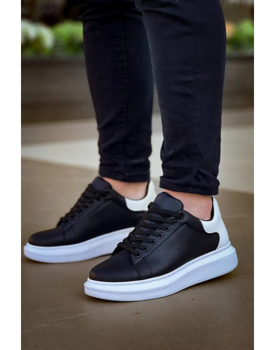 KB-X500  Kuback  Bağcıklı Siyah Beyaz  Günlük Erkek Ayakkabı