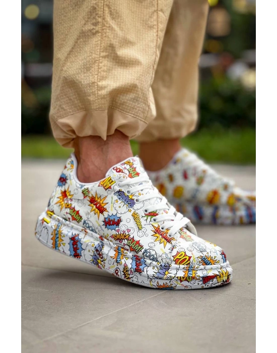 Kb-x500 Kuback Beyaz Boom Bağcıklı Günlük Erkek Ayakkabı Erkek Günlük Ayakkabı