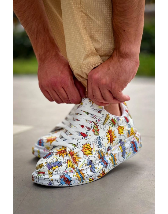 KB-X500  Kuback  Beyaz Boom  Bağcıklı  Günlük Erkek  Ayakkabı