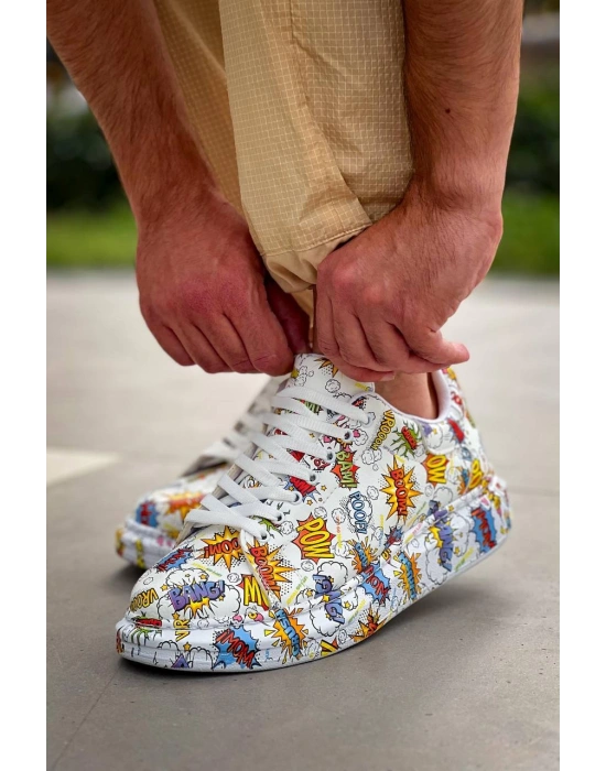 Kb-x500 Kuback Beyaz Boom Bağcıklı Günlük Erkek Ayakkabı Erkek Günlük Ayakkabı