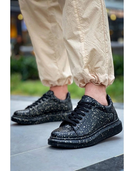 Kb-x500 Kuback Siyah Gold Bağcıklı Günlük Erkek Ayakkabı Erkek Günlük Ayakkabı