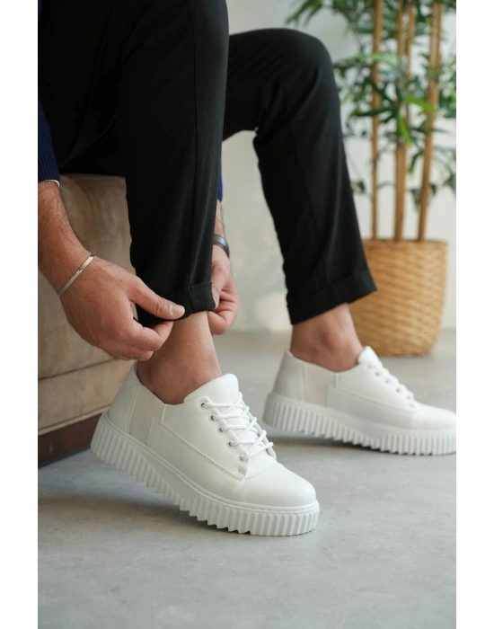 KB-X516 Kuback Beyaz Cilt Günlük Erkek Ayakkabı