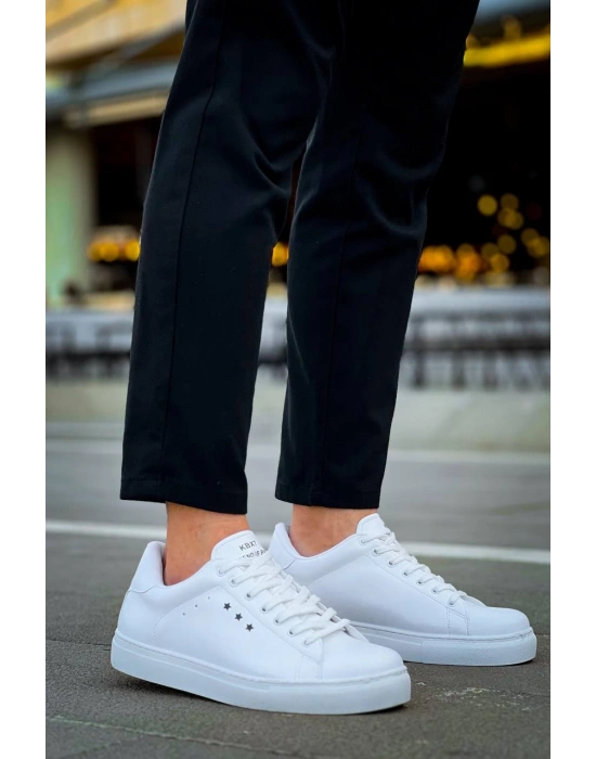 Kb-x7 Kuback Beyaz Yüksek Taban Bağcıklı Günlük Erkek Ayakkabı Erkek Günlük Ayakkabı