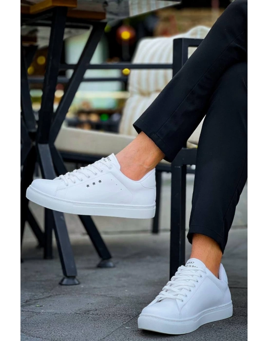 Kb-x7 Kuback Beyaz Yüksek Taban Bağcıklı Günlük Erkek Ayakkabı Erkek Günlük Ayakkabı