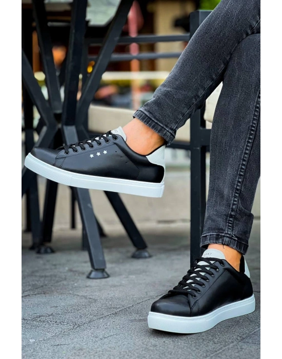 Kb-x7 Kuback Siyah Gri Yüksek Taban Bağcıklı Günlük Erkek Ayakkabı Erkek Günlük Ayakkabı