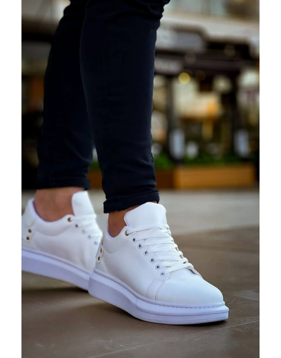 KB047  Kuback Beyaz Cilt Günlük Erkek  Ayakkabı