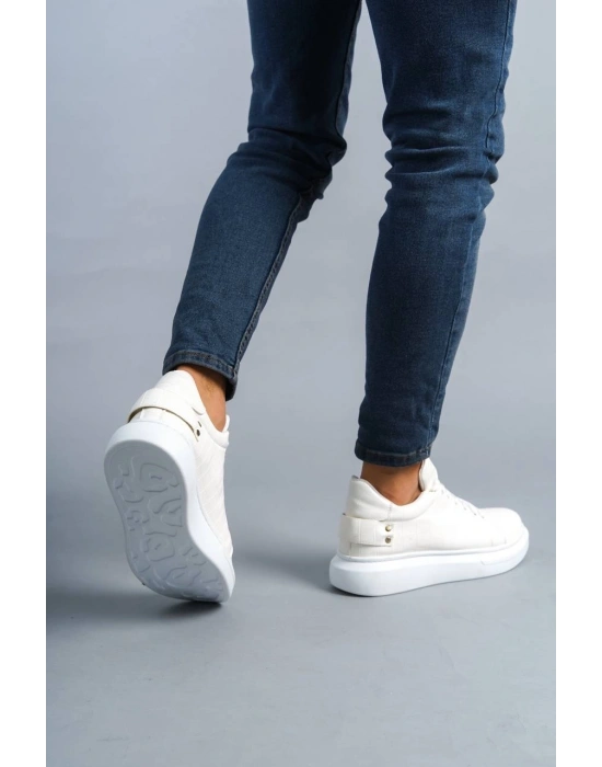 KB047  Kuback Beyaz Crocodile Günlük Erkek  Ayakkabı