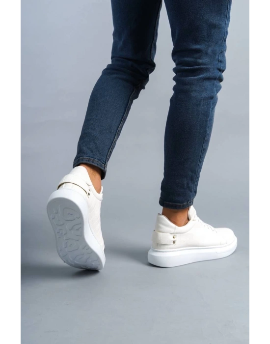 Kb047 Kuback Beyaz Crocodile Günlük Erkek Ayakkabı Erkek Günlük Ayakkabı