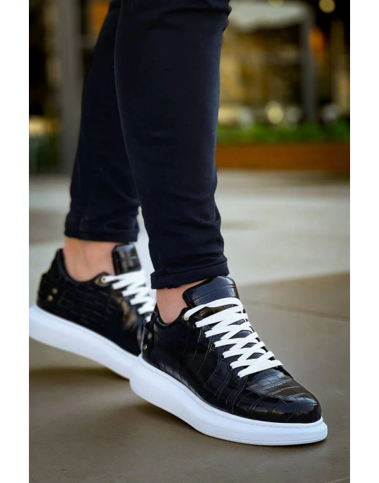 Kb047 Kuback Si̇yah Crocodile Günlük Erkek Ayakkabı Erkek Günlük Ayakkabı