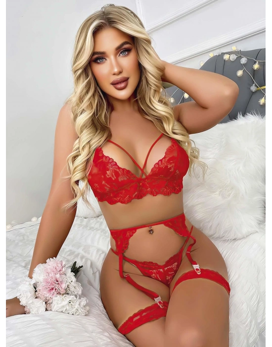 Kırmızı Jartiyer Fantezi 5'li Takım 2012