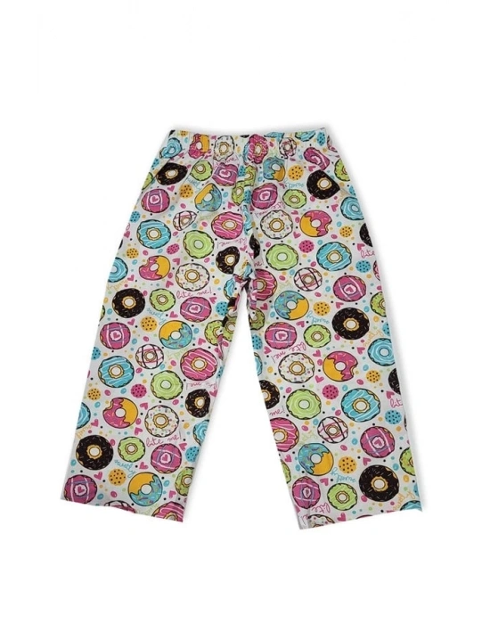Kız Çocuk Donut Desenli Renkli Pijama Takımı