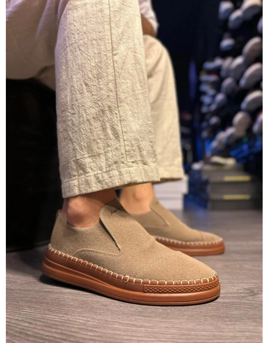 Knack Bağcıksız Mevsimlik Süet Ayakkabı 019 Camel (Süet)